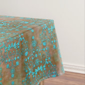 Extravagant Türkis über braunen Damaske Tischdecke (Beispiel)