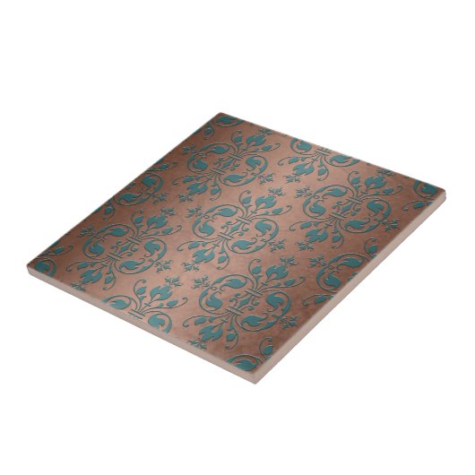 Extravagant Türkis über braunen Kupferdampfer Fliese (Seite)