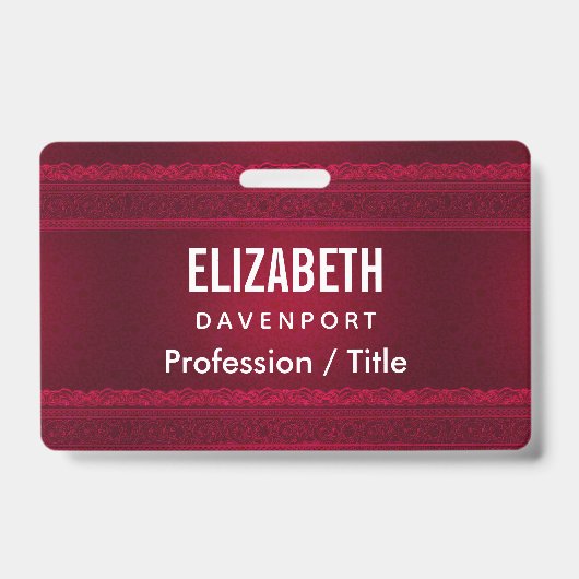 Extravagant und elegant roter Hintergrund Stilvoll Ausweis (Vorderseite)