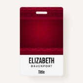 Extravagant und elegant roter Hintergrund Stilvoll Ausweis (Rückseite)
