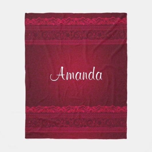 Extravagant und elegant roter Hintergrund Stilvoll Fleecedecke (Vorderseite)