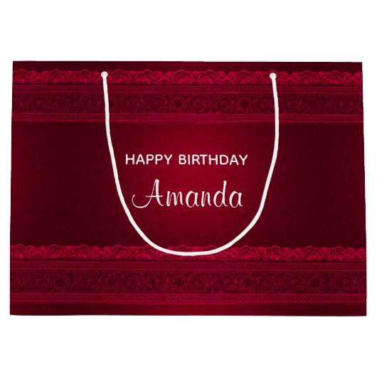 Extravagant und elegant roter Hintergrund Stilvoll Große Geschenktüte (Vorderseite)