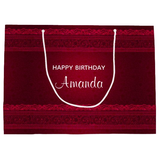 Extravagant und elegant roter Hintergrund Stilvoll Große Geschenktüte (Rückseite)