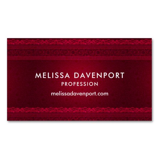 Extravagant und elegant roter Hintergrund Stilvoll Magnetische Visitenkarte (Vorderseite)