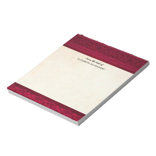 Extravagant und elegant roter Hintergrund Stilvoll Notizblock (Rotiert)