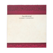 Extravagant und elegant roter Hintergrund Stilvoll Notizblock (Vorderseite)