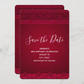 Extravagant und elegant roter Hintergrund Stilvoll Save The Date (Vorne/Hinten)