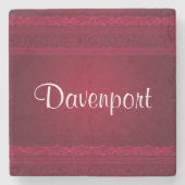 Extravagant und elegant roter Hintergrund Stilvoll Steinuntersetzer (Vorderseite)