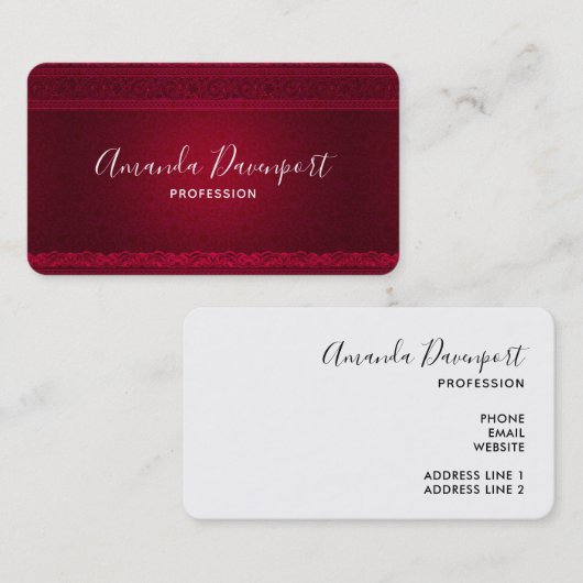 Extravagant und elegant roter Hintergrund Stilvoll Visitenkarte (Vorne/Hinten)
