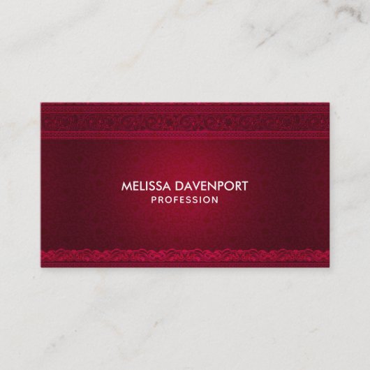 Extravagant und elegant roter Hintergrund Stilvoll Visitenkarte (Vorderseite)