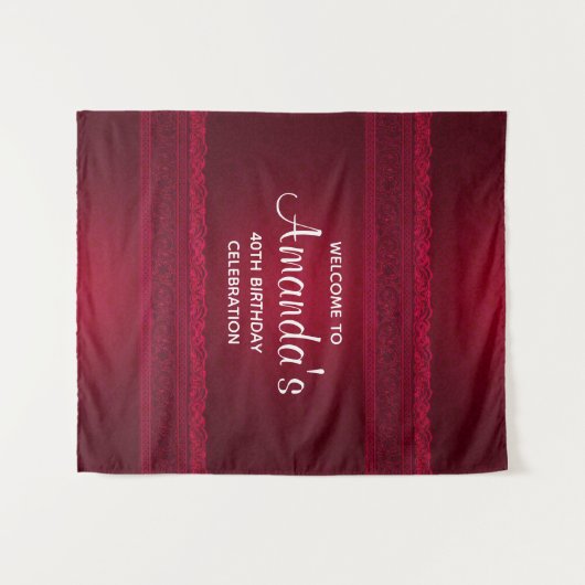 Extravagant und elegant roter Hintergrund Stilvoll Wandteppich (Vorderseite (Horizontal))