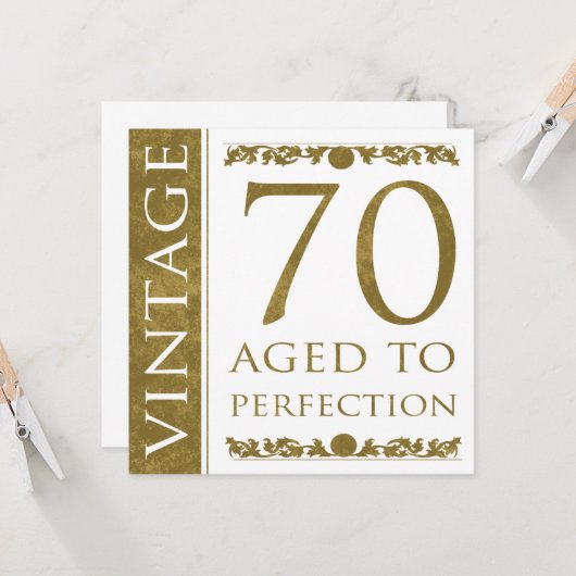 Extravagant Vintag 70. Geburtstag Karte (Vorderseite/Rückseite Beispiel)