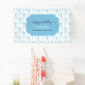 Extravagant Watercolor Blue Bow Birthday Banner (Insitu)