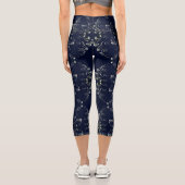 Extravagante 3D-Goth-Recoleta-Herzen DrkBlue Capri Leggings (Rückseite)