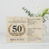 Extravagante 50. Wiedersehen - zweitägige Veransta Einladung (Stehend Vorderseite)