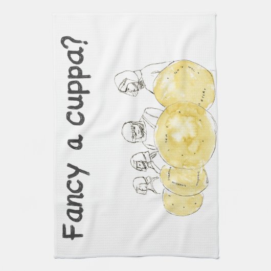 Extravagante a Cuppa Funny Biscuit Küchentuch (Vertikal)
