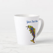 Extravagante Abstrakte Fische Helle Scales Flossen Milchtasse (Rechte Ecke)