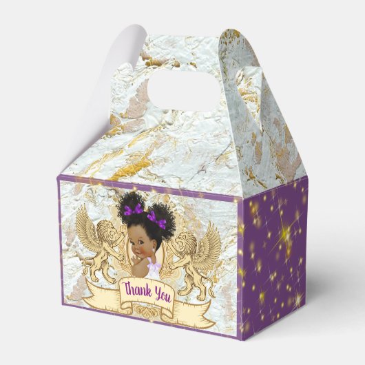 Extravagante afrikanische Prinzessin in Lila und m Geschenkschachtel (Rückseite)