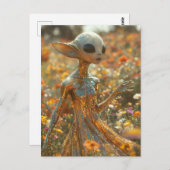 Extravagante Alien Postkarte (Vorne/Hinten)