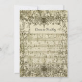 Extravagante antike Musik-Hochzeits-Einladung Einladung (Rückseite)