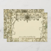 Extravagante antike Musik Personalisiert Dankeschö Mitteilungskarte (Vorne/Hinten)