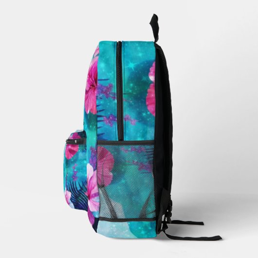 Extravagante Aquamarine und rosa Aquarellfarben Hi Bedruckter Rucksack (Rechts)