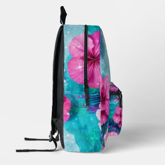 Extravagante Aquamarine und rosa Aquarellfarben Hi Bedruckter Rucksack (Links)