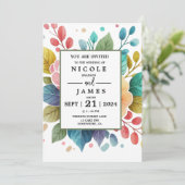 Extravagante Aquarellblume Einladung (Stehend Vorderseite)