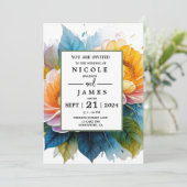 Extravagante Aquarellblume Einladung (Stehend Vorderseite)