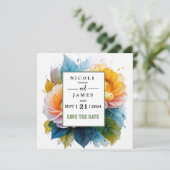 Extravagante Aquarellblume Save The Date (Stehend Vorderseite)
