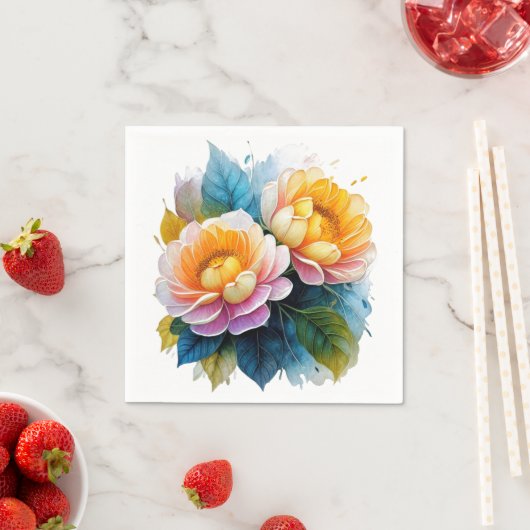 Extravagante Aquarellblume Serviette (Beispiel)