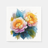 Extravagante Aquarellblume Serviette (Vorderseite)
