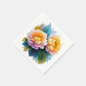 Extravagante Aquarellblume Serviette (Ecke)