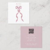 Extravagante Aquarellfarbe Rosa Bauch QR-Code Sozi Quadratische Visitenkarte (Vorne/Hinten)