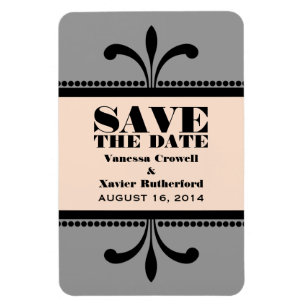 Extravagante Art Deco Speichern des Datumsmagazins Magnet