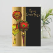 Extravagante Baumschmuckstücke Rotes Gold Weihnach Einladung (Stehend Vorderseite)