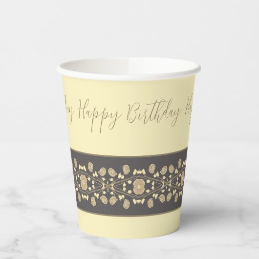 Extravagante Beige und Creme Pappbecher (Links)