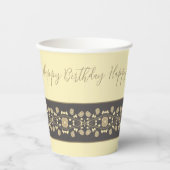 Extravagante Beige und Creme Pappbecher (Vorderseite)