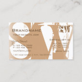 Extravagante Beige und Weiß-Chic mit Initials Stil Visitenkarte (Rückseite)