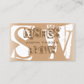 Extravagante Beige und Weiß-Chic mit Initials Stil Visitenkarte (Vorderseite)