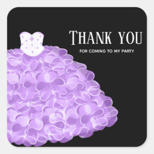 Extravagante bezaubernde Kleiderkleider Quadratischer Aufkleber