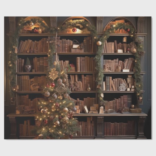 Extravagante Bibliotheksbücher Geschenkpapier (Flach)