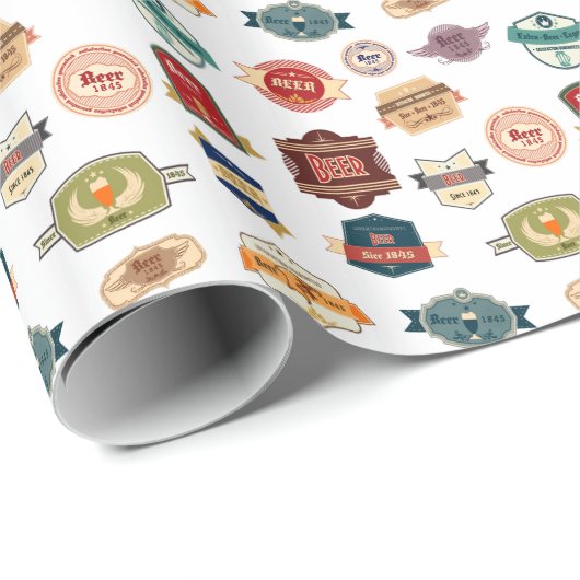 Extravagante Biermarken Geschenkpapier (Rolleneckpunkt)