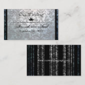 Extravagante Black Damask Wedding Website Card Begleitkarte (Vorne/Hinten)