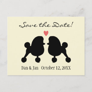 Extravagante Black Toy Poodles Wedding Save the Da Ankündigungspostkarte