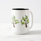 Extravagante Blätter Zweifarbige Tasse (VorderseiteRechts)