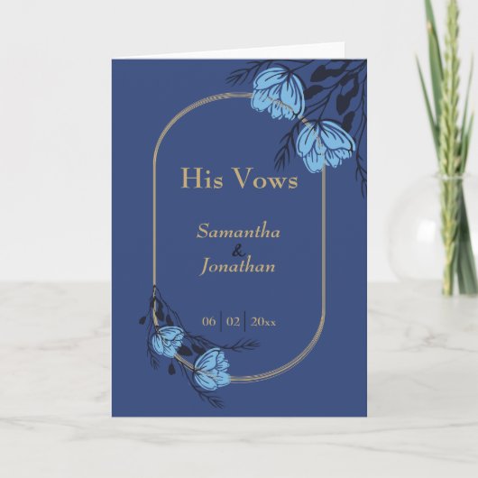 Extravagante blaue Blume Hochzeit seiner Stimmkart Dankeskarte (Vorderseite)