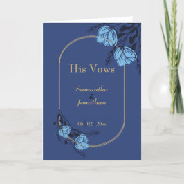 Extravagante blaue Blume Hochzeit seiner Stimmkart Dankeskarte