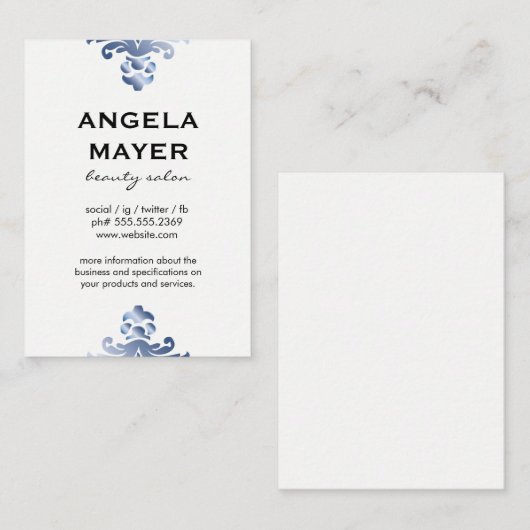 Extravagante blaue Elemente Visitenkarte (Vorne/Hinten)