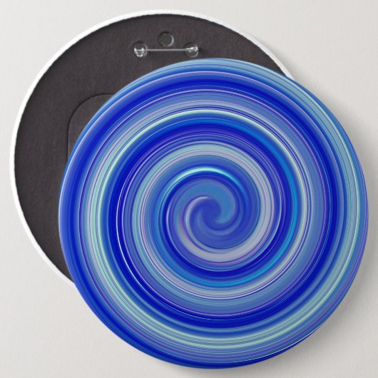 Extravagante Blauspirale Button (Vorne & Hinten)